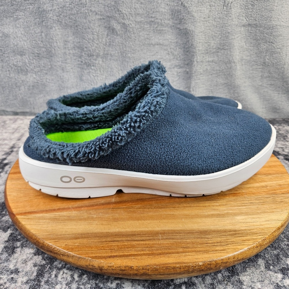 OOFOS OOcoozie Mule Mens Size 10 Blue White Casual Classic Sip On Recovery Shoes